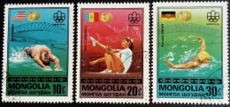 Mongolie Mongolia 1976 Sport Jeux Olympiques Olympic Games Natation Gymnastique Yvert 864 865 866 O Used - Mongolie