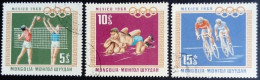 Mongolie Mongolia 1968 Sport Jeux Olympiques Olympic Games Volleyball Lutte Cyclisme Yvert 452 453 454 O Used - Worstelen