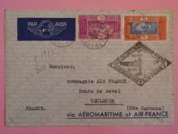 C  AOF DAHOMEY   BELLE LETTRE 1ER VOL RR  1937 COTONOU A TOULOUSE FRANCE  ++AFFRANC. INTERESSANT++ - Covers & Documents