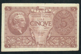 ITALY P31c 5 LIRE 23.11.1944 FINE - Sonstige & Ohne Zuordnung