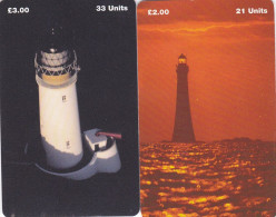 Isle Of Man 2 Phonecards Chip  - - - Light House - Île De Man