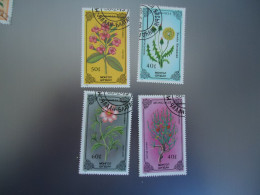 MONGOLIA   USED     STAMPS  4 PLANTS FLOWERS - Mongolie