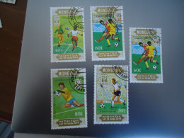 MONGOLIA   USED  5  STAMPS  SPORTS FOOTBALL - Mongolie