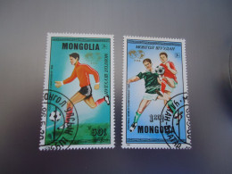 MONGOLIA   USED  2  STAMPS  SPORTS FOOTBALL 1986 - Mongolie