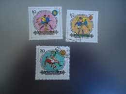 MONGOLIA   USED  3 STAMPS  SPORTS FOOTBALL  SWEDEN 1958 - Mongolie