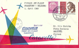 GERMANY - FIRST CARAVELLE FLIGHT FINNAIR FROM FRANKFURT TO HELSINKI* 01.04.1960* ON OFFICIAL COVER - Eerste Vluchten
