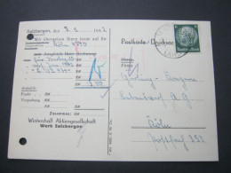 1942 , Firmenlochung , Perfin , Karte Aus  Salzbergen - Storia Postale