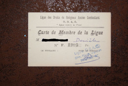 Carte Membre Ligue Des Droits Des Religieux Anciens Combattants 1964 - Documents
