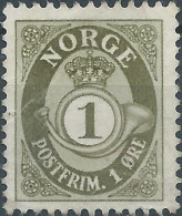 Norvegia - Norway - Norge,1893 -1898 Post Horn - 1øre,Mint - Unused Stamps