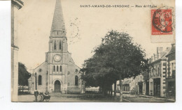 CPA - ST AMAND DE VENDOME ( LONGPRE ) Place De L'Eglise - 1912 - - Saint Amand Longpre