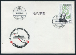 1987 Sweden Denmark Bornholm Ystad - Ronne Ship NAVIRE Skibspost Cover - Storia Postale