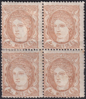 Spain 1870 Sc 163 Espana Ed 104 Block MH* Some Disturbed Gum - Nuevos