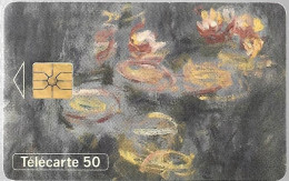 CARTE-PUCE-PRIVEE-PUBLIC-50U-EN696-GemA-08/93-NIVEA-NYMPHEAS De MONET-V°B36155001-UTILISE-TBE-V°BE - 50 Einheiten