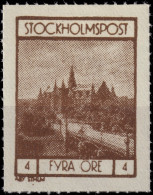 SUÈDE / SWEDEN - Local Post STOCKHOLM 4öre Brown - Mint* - Local Post Stamps