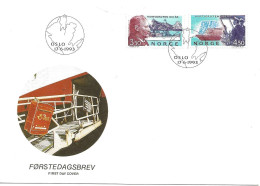 Norge Norway 1993 Centenary Of The "Hurtigruten" Shipping Line, Richard With And Kong Harald  Mi 1127-1128, FDC - Covers & Documents