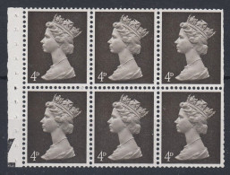 GB 1967 Machin 4d Booklet Pane Phosphor Omitted SG 732IEy MLH - Machins