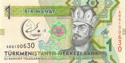 Turkmenistan 1 Manat 2017 Unc Pn 36a - Turkmenistán