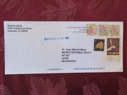 USA 2011 Cover Colorado Springs To Nicaragua - Flowers Letter Ink Feather Lamp - Storia Postale