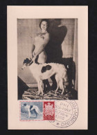 San Marino 1958 Maximum Card Girl With Russian Greyhound - Briefe U. Dokumente