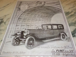 ANCIENNE PUBLICITE GRAND PRIX D ITALIE 20 HP VOITURE FIAT  1923 - Voitures