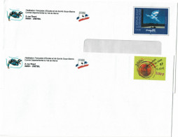 FRANCE - 2 PAP AN 2000 ET MAGRITTE REPIQUAGE "FED.FR.ETUDES SPORTS SOUS-MARINS" EUFS - Bigewerkte Envelop  (voor 1995)