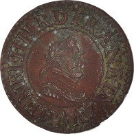 Monnaie, France, Henri IV, Denier Tournois, 1607, Paris, TTB, Cuivre - 1589-1610 Heinrich IV.