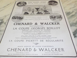 ANCIENNE PUBLICITE UNE  VICTOIRES UNIQUE VOITURE CHENARD WALCKER 1924 - Voitures