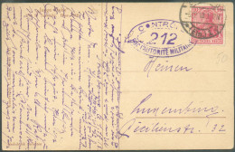 INCOMING MAIL Guerre 1914 1918 - Germania 10pfg Pobl. Dc STRASBOURG (France) 5.12.1918 Vers Luxembourg + Dc Violet CONTR - Máquinas Franqueo (EMA)