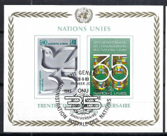 NATIONS UNIES (B. De Genève) 1980: Bloc Du 35 ème Anniversaire, Obl. Centrale PJ - Blocs-feuillets