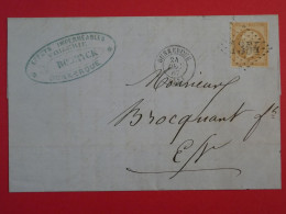 BQ2  FRANCE BELLE LETTRE 1867 DUNKERQUE  +N° 21 +  + AFFRANC.PLAISANT+ - 1862 Napoléon III