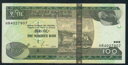 ETHIOPIA VERY RARE DATE P52h 100 BIRR 2011/2019 #HR SHORT TIME ISSUED  2019  XF-AU Only Small  Central Vertical Fold - Aethiopien