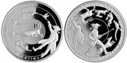 Latvia 2005 Silver Coin 1 Lats Proof BARON MÜNCHHAUSEN -pig Horse Dog Proof In Box + Sertifikate - Lettonie