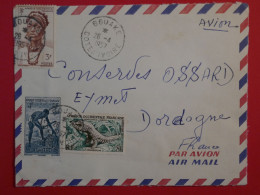 BQ2 AOF COTE D IVOIRE   BELLE LETTRE  1957 PETIT BUREAU BOUAKE  A  EYMET  ++ AFFRANCH. PLAISANT+ - Cartas & Documentos