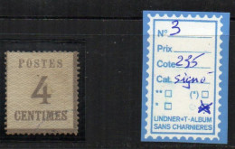 Alsace-Lorraine N°3 Oblitéré (Signé) - Used Stamps