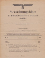 FRANCE JOURNAL OFFICIEL DU HAUT COMMANDEMENT ALLEMAND 8 PAGES DE 1940 DONT ARTICLE INTERDISANT LES PIGEONS VOYAGEURS - Journaux