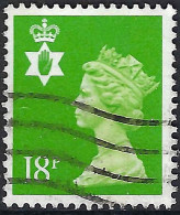 GREAT BRITAIN Northern Ireland 1991 QEII 18p Bright Green Machin SGNI49 FU - Noord-Ierland