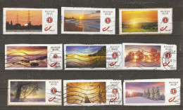 Belgique -  Duostamps - Paysages, Saisons, Lumières - Petit Lot De 9 Timbres Personnalisés Sur Fragments - Other & Unclassified