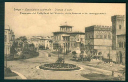 CLZ123 - ROMA ESPOSIZIONE REGIONALE - PIAZZA D'ARMI PANORAMA PADIGLIONI UMBRIA TOSCANA FESTEGGIAMENTI 1910 CIRCA - Expositions