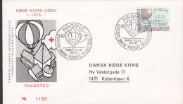 Denmark RINGSTED Hot Air Ballon Meeting Sonderstempel Cover Brief 1975 Red Cross Rotes Kreuz Croix Cruz Roja (Cz. Slania - Lettres & Documents