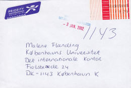 Netherlands PRIORITAIRE Label 2002 Cover Brief KØBENHAVN K. Denmark ATM / Frama Label Single Franking - Machines à Affranchir (EMA)