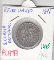 CR1445 MONEDA REINO UNIDO 1 CHELIN 1897 PLATA EBC+ - Andere & Zonder Classificatie