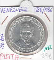 CR1472 MONEDA VENEZUELA 100 BOLIVARES 1786-1986 PLATA SIN CIRCULAR - Venezuela