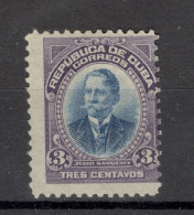 CUBA MH STAMP - JULIO SANGUILY, 3 C - MOVED PERFORATION - 1910. - Ongebruikt