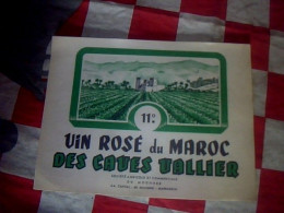 Maroc Etiquette De Vin Non Utilisèe Rosé Vin Rosè Du Maroc Des Caves Vallier Société Agricole Et Commerciale Du Maghreba - Roséwijn