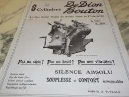 ANCIENNE PUBLICITE VOITURES DE DION BOUTON MOTEUR 1912-1913 - Voitures