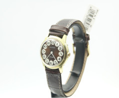Watches : UNION LAUREAT TELEPHONE DIAL BROWN W BRAND NEW LEATHER BAND - Original - 1960's - Running - Excelent Condition - Orologi Moderni
