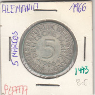 CR1473 MONEDA ALEMANIA 5 MARCOS 1966 PLATA MBC - Otros & Sin Clasificación