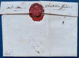 Lettre 1768 Marque LANGRES + Taxe 6 + Au Dos " Deb De Chatillon S Seine " (Lenain N°7 Indice 19) Pour GRANCEY RR Signé - ....-1700: Precursori