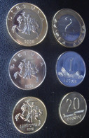 2008 LITHUANIA 20 Centu 1 ; 2 LITAI 2008 BIMETALLIC COIN Set UNC FROM Mint ROLL - Lithuania