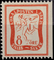 SUÈDE / SWEDEN - Local Post BORAS 8öre Red - Mint* - Emissions Locales